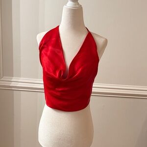 Red Halter Neck Top